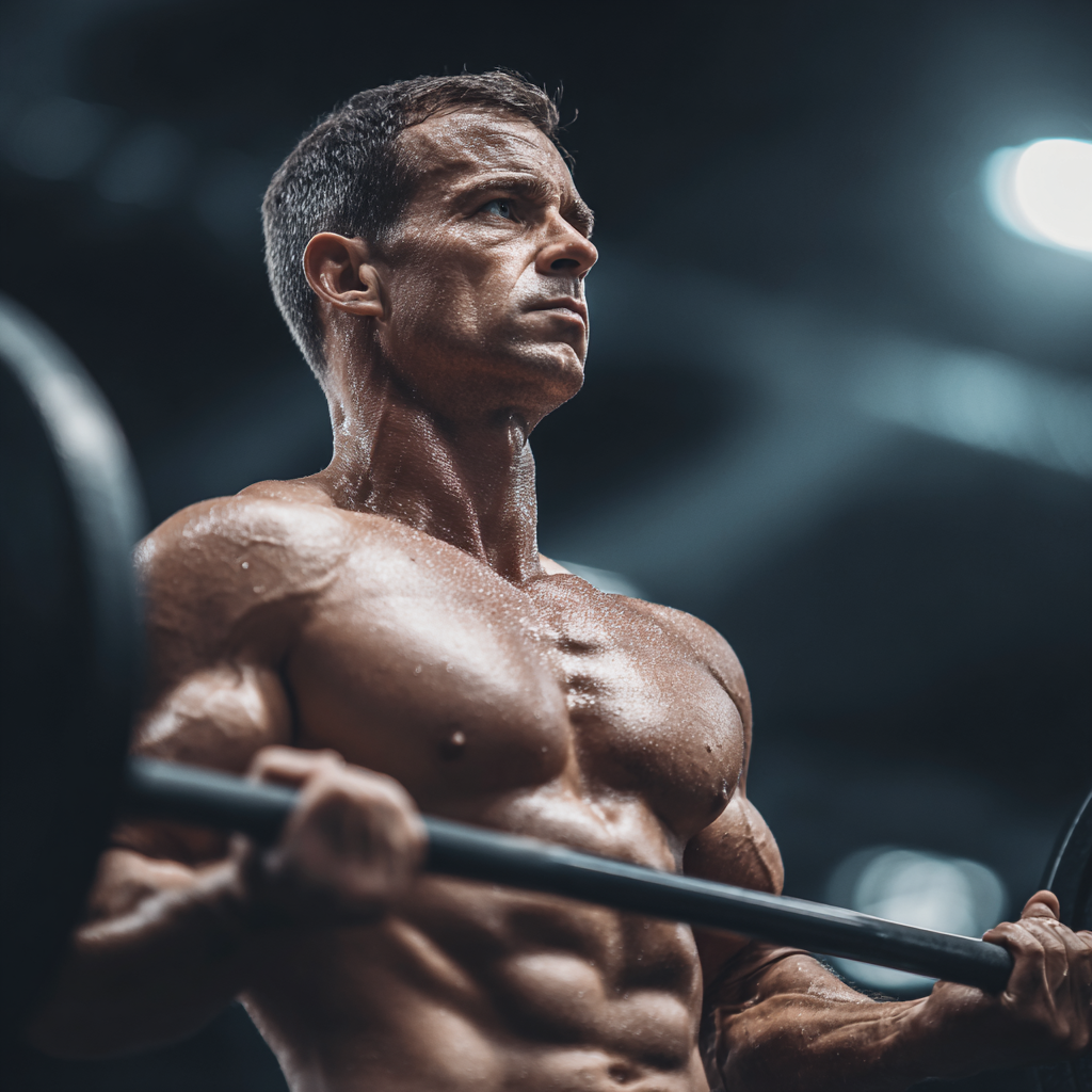 Чоловік тренується в спортзалі